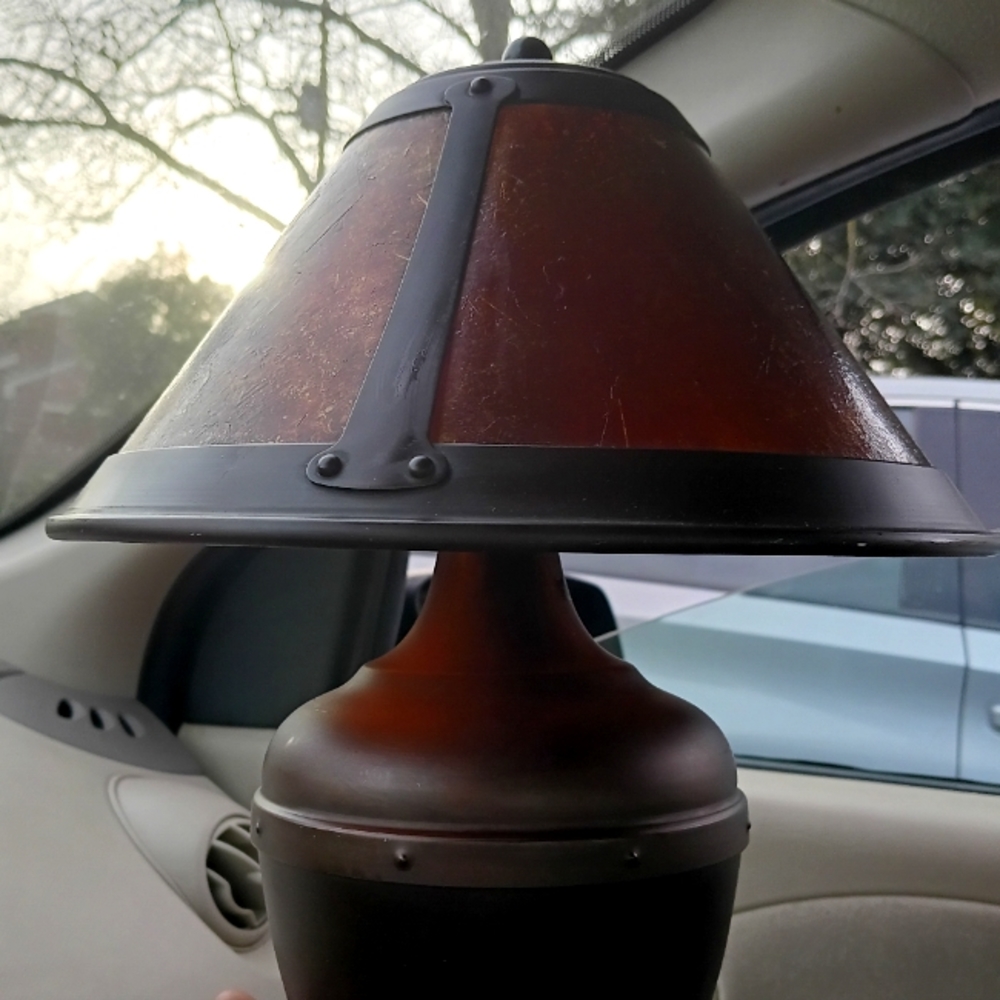 Vintage solid copper Mica lamp